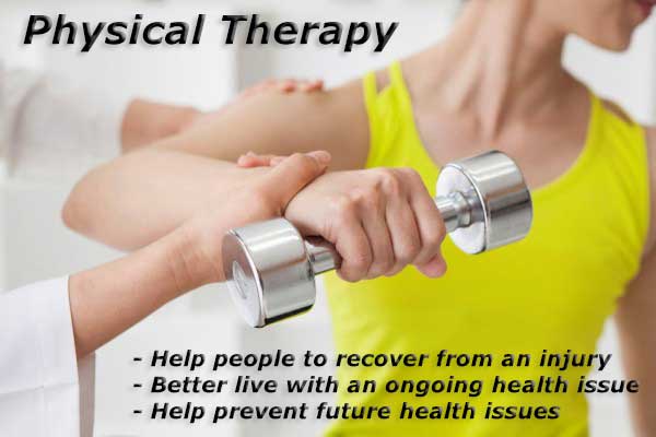 Benefits of Physical Therapy An image of a girl lifting a weight and a doctor's hand guiding her hand to discuss the benefits of Physical Therapy